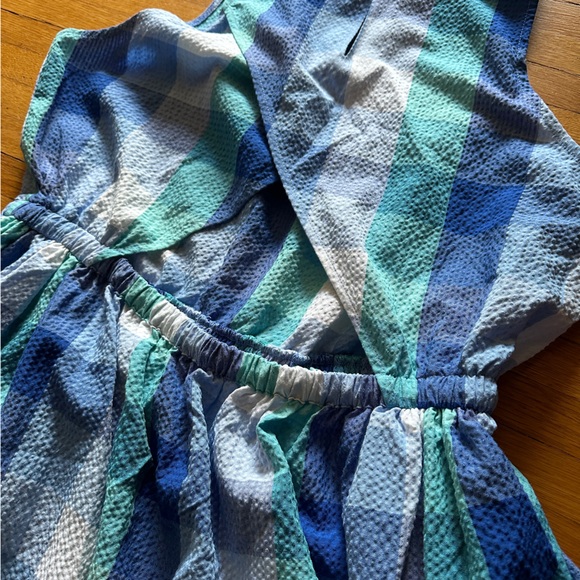 Blue Plaid with Open Back LOFT Dress, XL, NWT - Picture 8 of 10